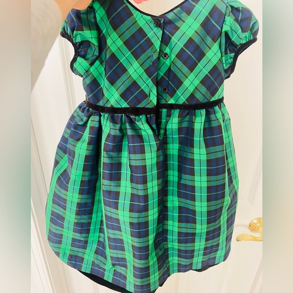 Adorable like new size 4t holiday dress green and navy - Picture 4 of 5